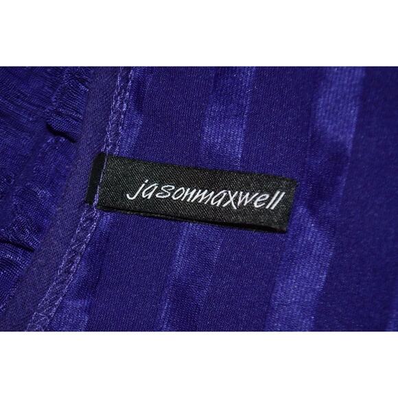 Vintage Jason Maxwell Purple Medium top blouse USA made ruffled sleeveless - Picture 3 of 4